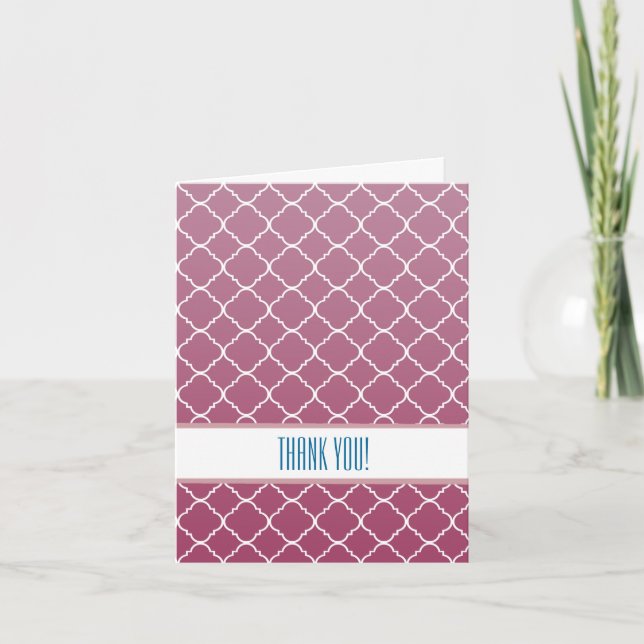 Pink Ombre Quatrefoil Merci (Devant)