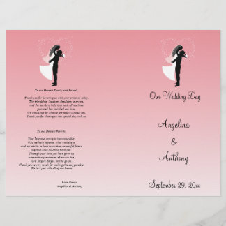 Pink Ombre Silhouette Programme de mariage formel