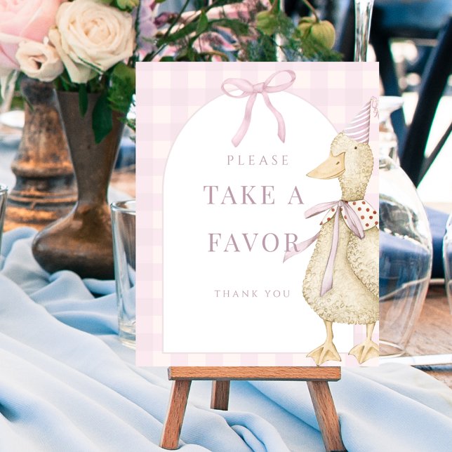 Pink One Silly Goose Favoriser Poster (Pink One Silly Goose Favor Sign Poster)