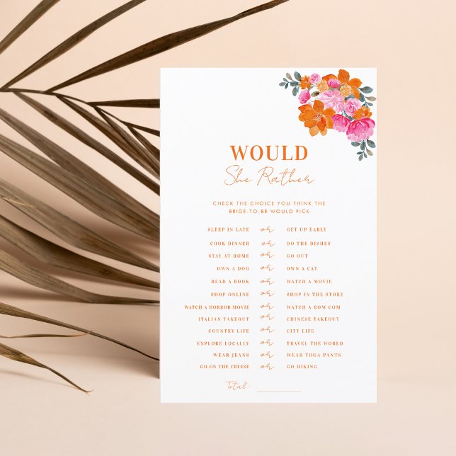 Pink Orange Fête des mariées Voudrait-Elle Plutôt  (Créateur téléchargé)