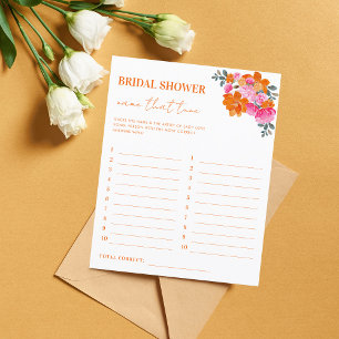 Pink Orange Floral Nom Qui Tune Douche Jeu