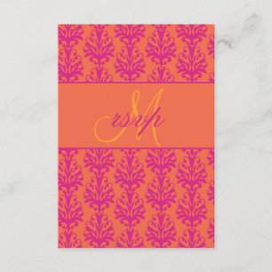 Pink Orange Mariage damassé RSVP pour Invitations 