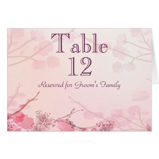 Pink Orchid Table Seating Name Card (Devant Horizontal)
