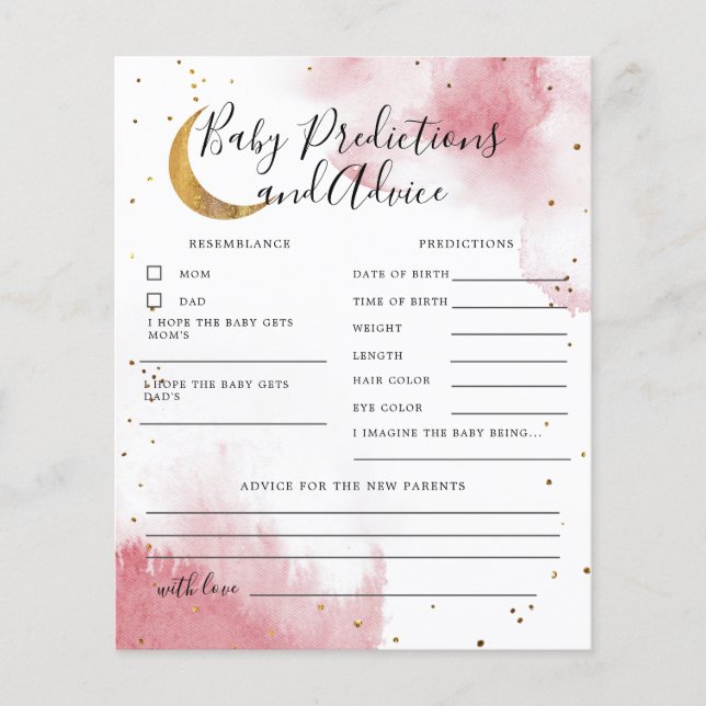 Pink Over the Moon Baby Prédictions et conseils (Devant)