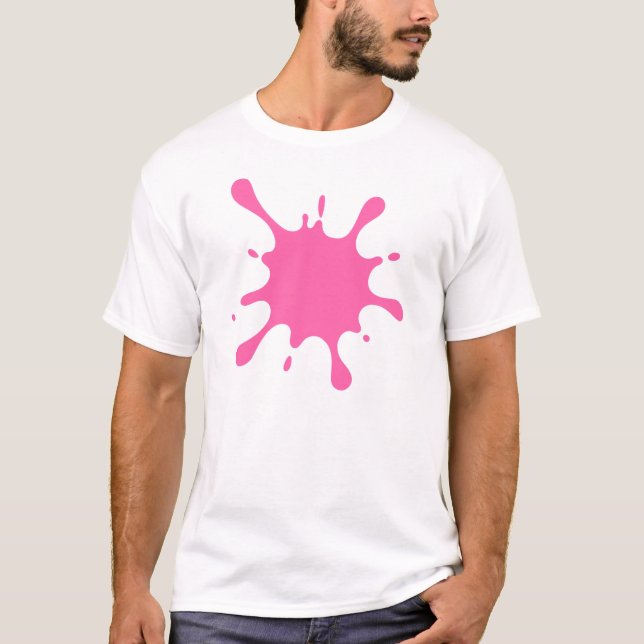 Pink Paint Splatter T-Shirt | Artistic Abstract  (Devant)