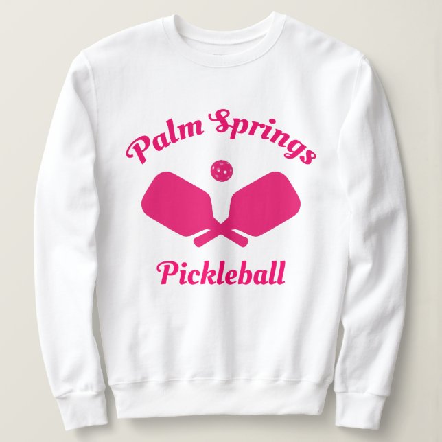 Pink Palm Springs Sweatshirt de Pickleball (Design devant)