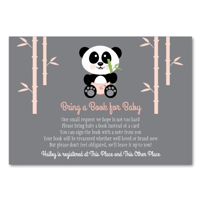 PINK PANDA BABY SHOWER CARTE DE DEMANDE DE RÉSERVA (Devant)