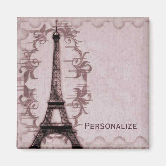 Pink Paris Grunge Magnet (Devant)