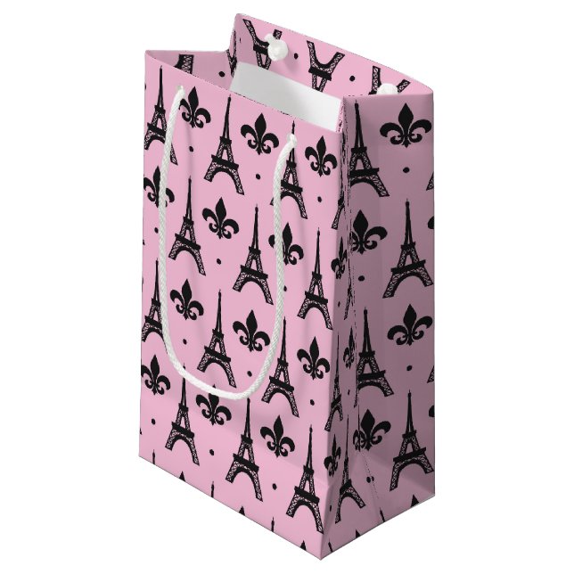 Pink Paris motif Tour Eiffel sac cadeau (Devant Angle)
