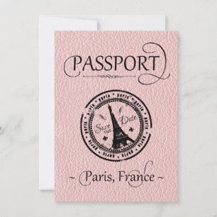 Pink Paris Passport Enregistrer la carte Date