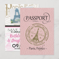 Pink Paris Passport Enregistrer la carte Date