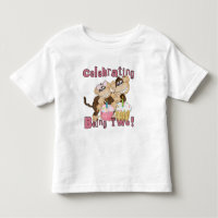 Pink Party Monkey 2e Anniversaire Tshirts et cadea