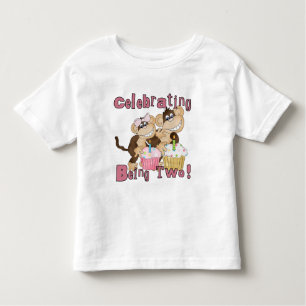Pink Party Monkey 2e Anniversaire Tshirts et cadea