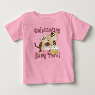 Pink Party Monkey 2e Anniversaire Tshirts et cadea