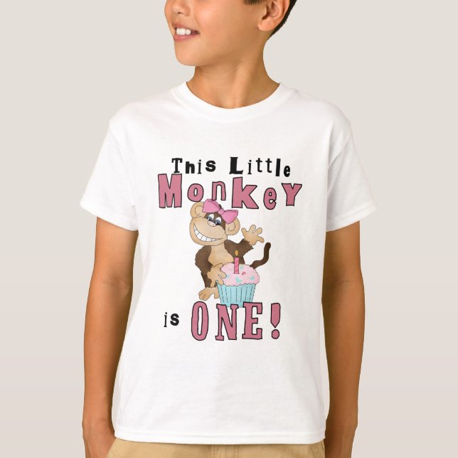 Pink Party Singe 1er Anniversaire Tshirts et cadea (Devant)
