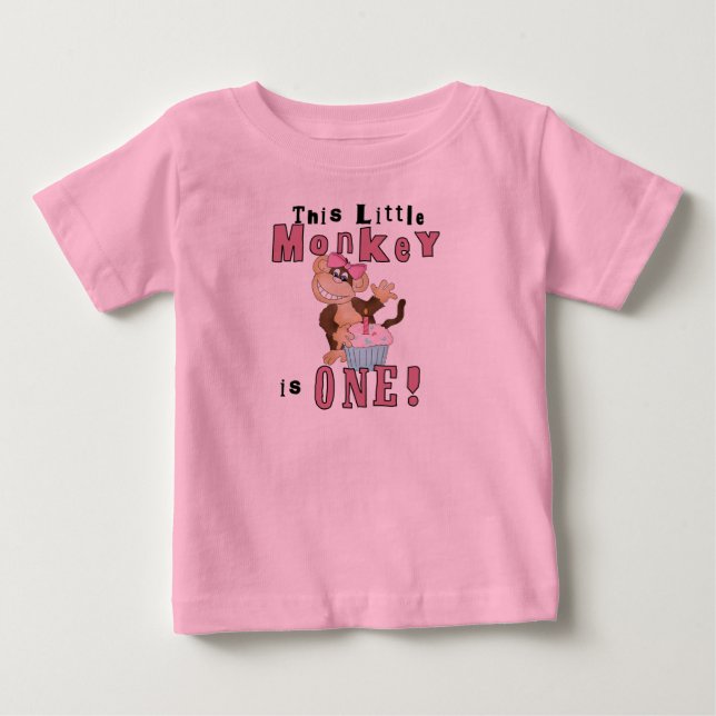 Pink Party Singe 1er Anniversaire Tshirts et cadea (Devant)