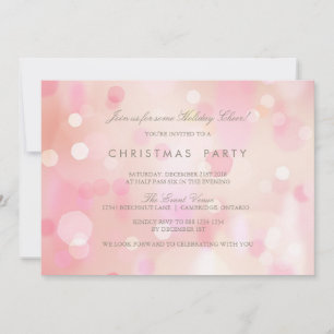 Pink Pastel Lights Noël Invitation