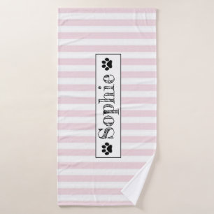 Pink Pastel Stripes Personnalisé Chien Chat Animal