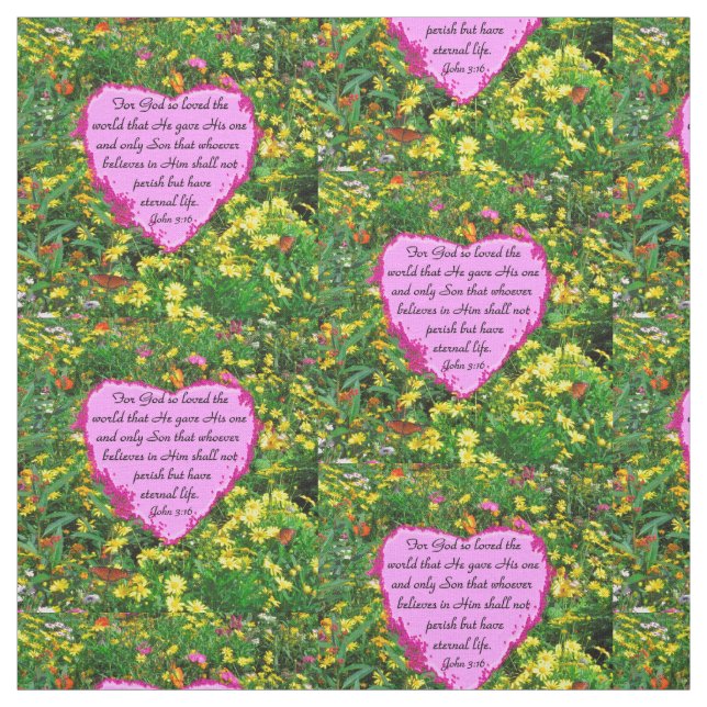 PINK PATCHWORK JOHN 3:16 TISSU FLORAL (Échantillon)