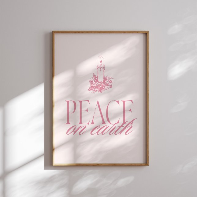 Pink Peace on Earth Bougie de Noël Poster (Créateur téléchargé)