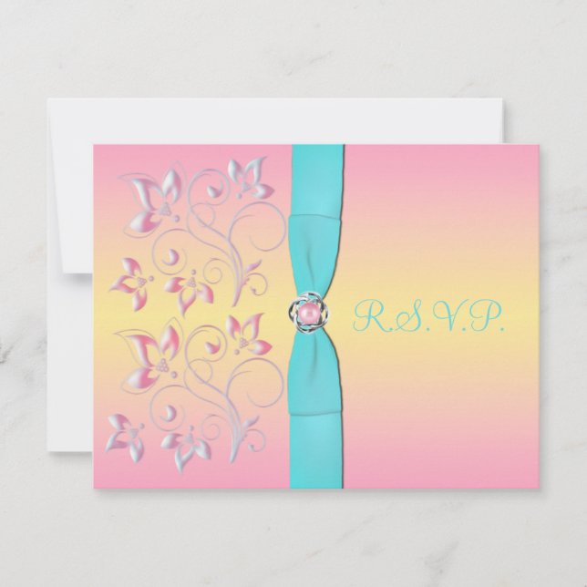 Pink Pearl & Pretty Pastels Sweet 16 RSVP Card (Devant)