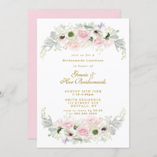 Pink Peony Anemone Bridesmaids Invitation de déjeu