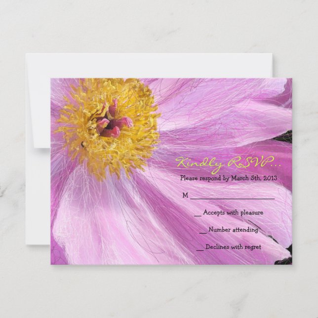 PINK PEONY Bat mitzvah Invitation Carte de réponse (Devant)