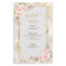 Pink Peony Floral Gold Script & Frame Mariage Menu