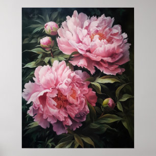 Pink Peony Flowers Art Imprimer Poster