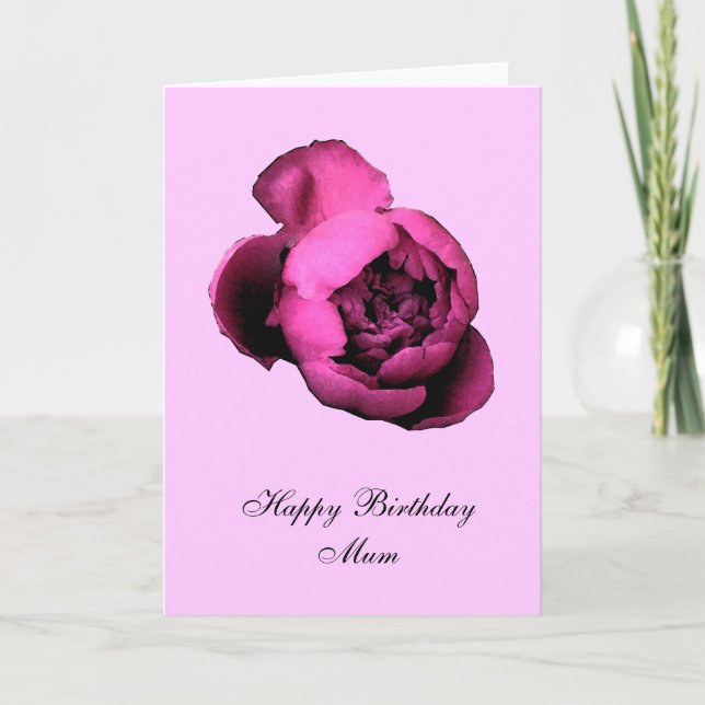 Pink Peony Joyeuse carte d'anniversaire (Devant)