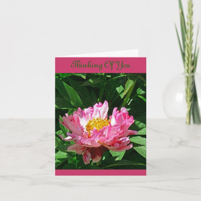 "PINK PEONY/THINKING OF YOU" CARTE POUR NOTES (PHO (Devant)