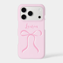 Pink Personalized Bow Phone Case Script Name  
