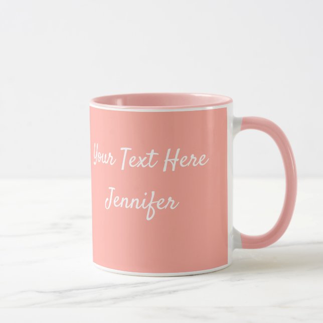 Pink Personnaliser Message Coffee Cup Cadeau Mug (Droite)