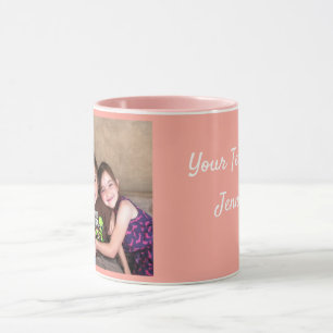 Pink Personnaliser MODÈLE PHOTO Cadeau Mug Café