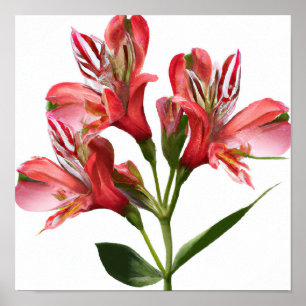 Pink Peruvien Lilies Flower Art Imprimer Poster
