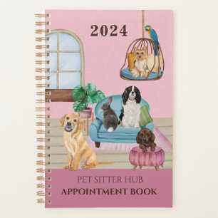 Pink Pet Sitter Business Office Journal des rendez