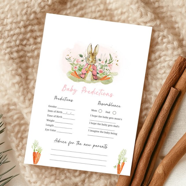 Pink Peter Rabbit Baby Shower Baby Prediction Game (Créateur téléchargé)