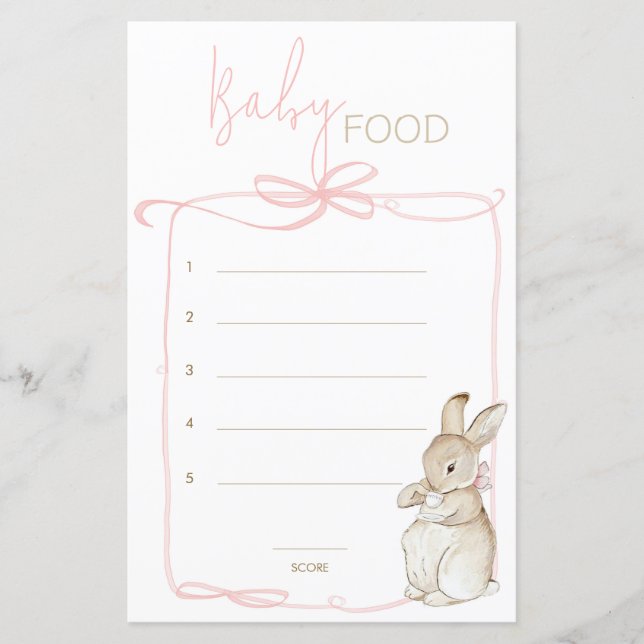 Pink Peter the Rabbit Beatrix Guess Baby Food Game (Devant)