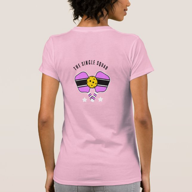 Pink Pickleball design Nom personnalisable T-shirt (Dos)