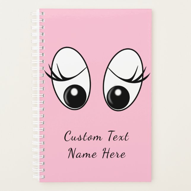 Pink Planner Funky Curious Eyes avec texte personn (Devant)