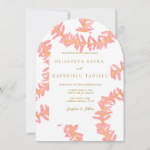 Pink Plumeria Invitation