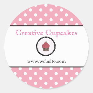 Pink Pois Cupcakes Cute Bakery Étiquette de produi