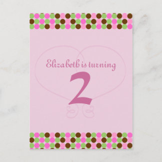 Pink Polka dot Carte postale fête d'anniversaire I