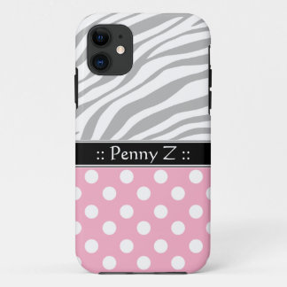Pink Polka Dot Faded Zebra Imprimer iPhone 5 Coque
