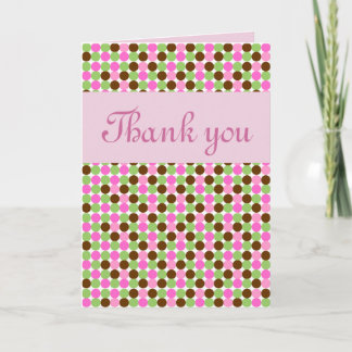 Pink Polka point filles Merci carte de voeux
