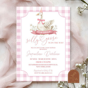 Pink Preppy Silly Goose Baby shower Invitation