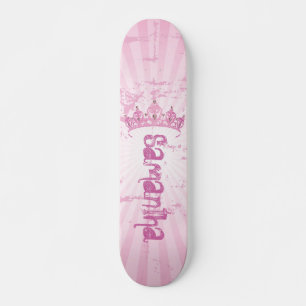 Pink Princess Crown Tiara Mini Skateboard