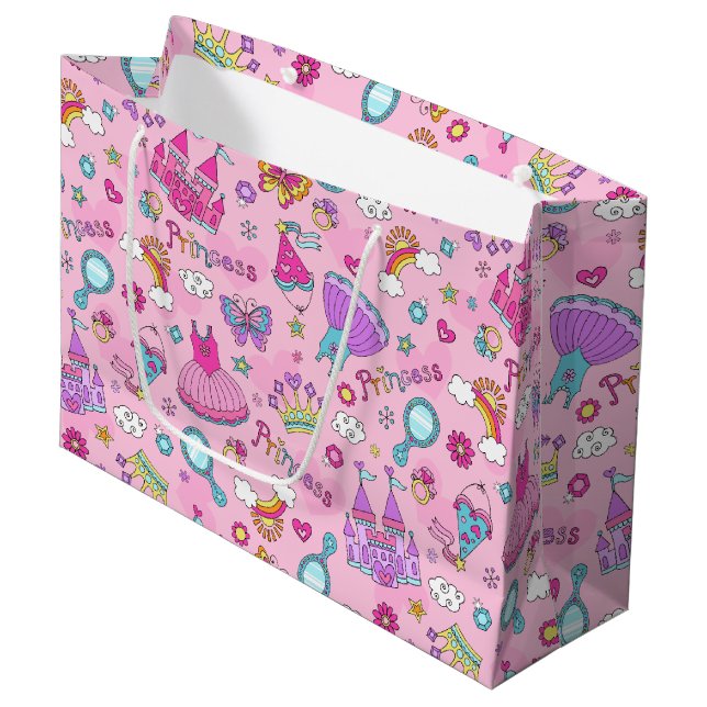 Pink Princess Grand sac cadeau (Devant Angle)