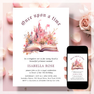 Pink Princess Invitation d'anniversaire
