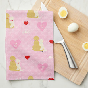 Pink Puppy Love Valentine's Day Cuisine Serviette